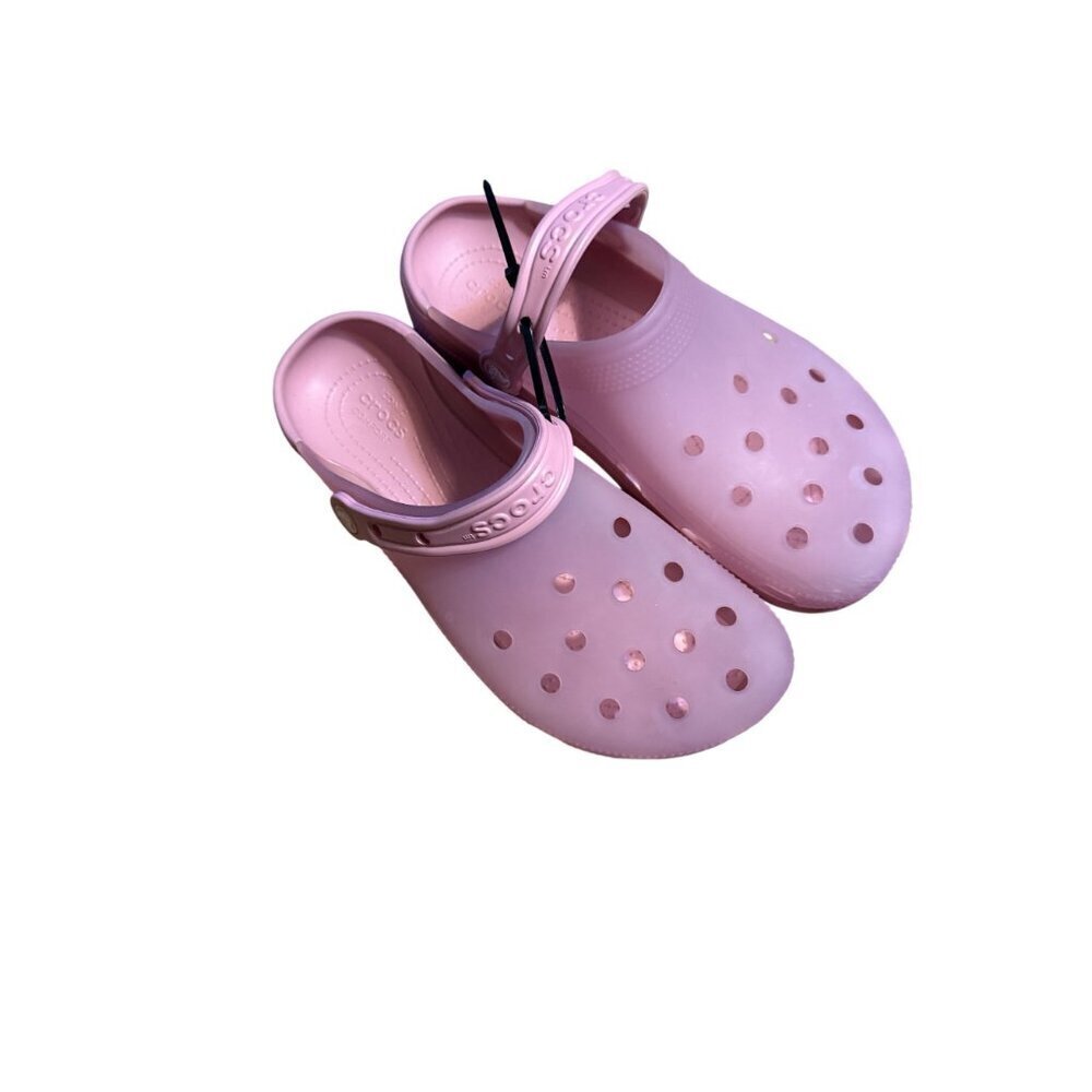 Crocs Classic Clog Shoes Pink With Ventilation Holes Heel Strap For m 9 w 11 - Picture 2 of 6
